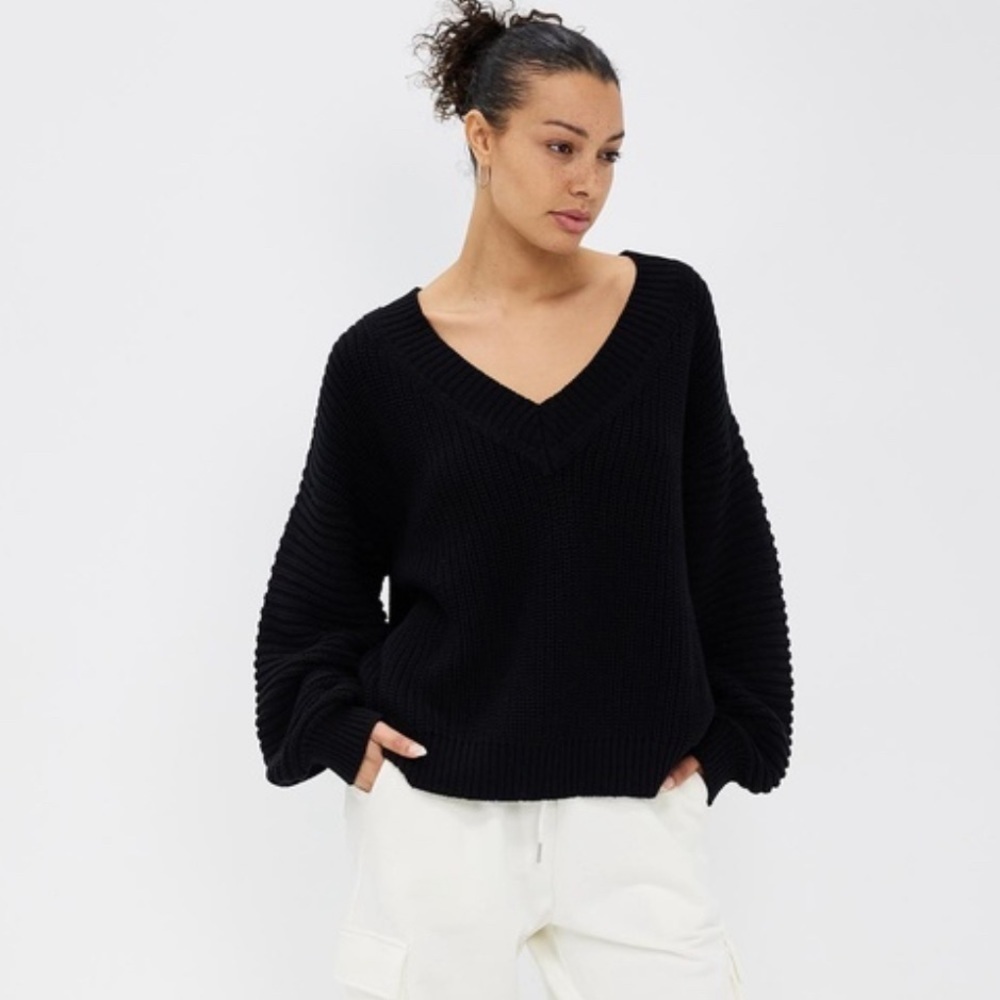 Allfenix woman’s Australian made black oversized cotton cottagecore sweater S